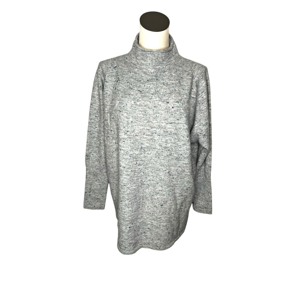 LOFT Outlet gray speckled turtleneck tunic sweater Size Large